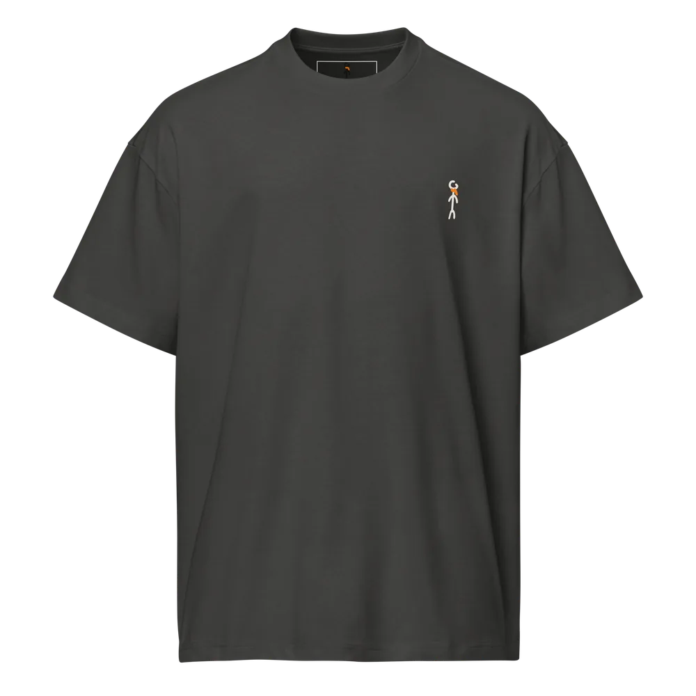 Locals tee in vintage black, front: small stickman on the chest